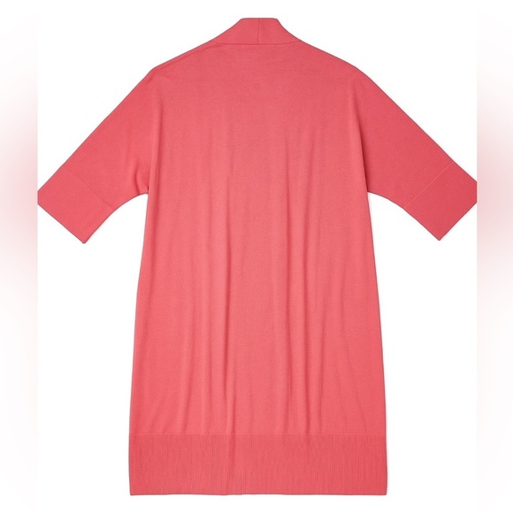 NWT Magaschoni Silk Cashmere Peony Pink Dolman Long Cardigan Sweater Large - Picture 2 of 7